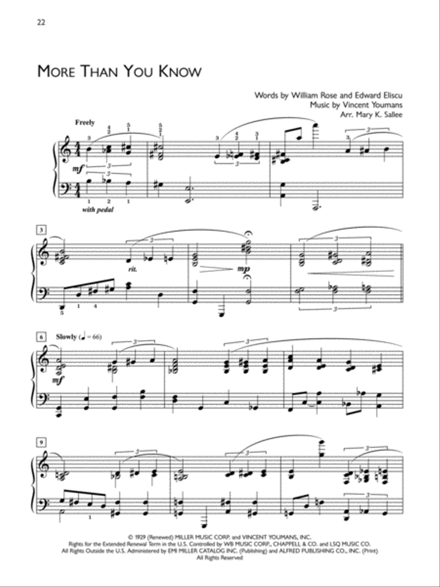 Popular Performer -- 1920s and 1930s Love Songs Piano Solo scores gallery preview page 3