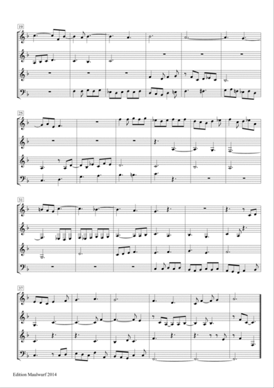 2 Fugues on the Magnificat Brass Quartet scores gallery preview page 6