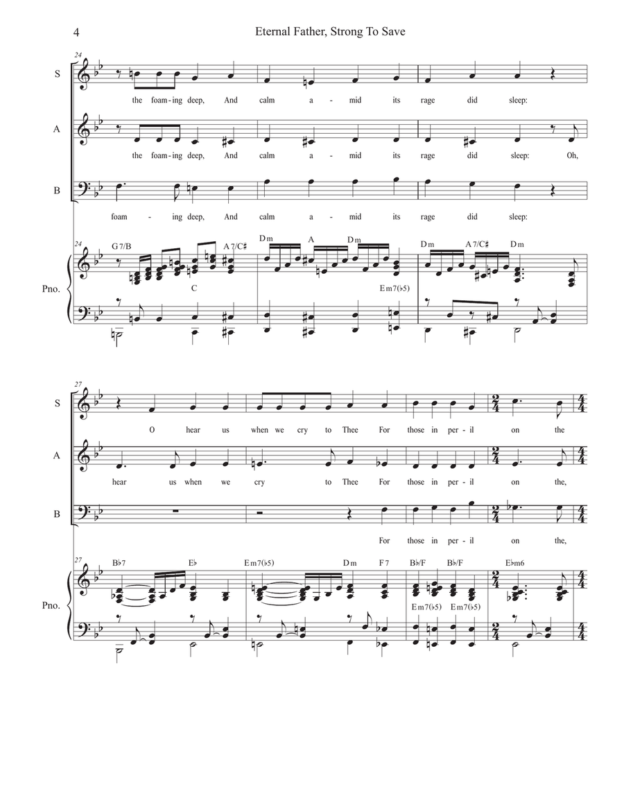 Eternal Father, Strong To Save (The Navy Hymn) (Vocal Trio - (SAB) Eternal Father, Strong To Save (The Navy Hymn) (Vocal Trio - (SAB) 3-Part scores gallery preview page 4