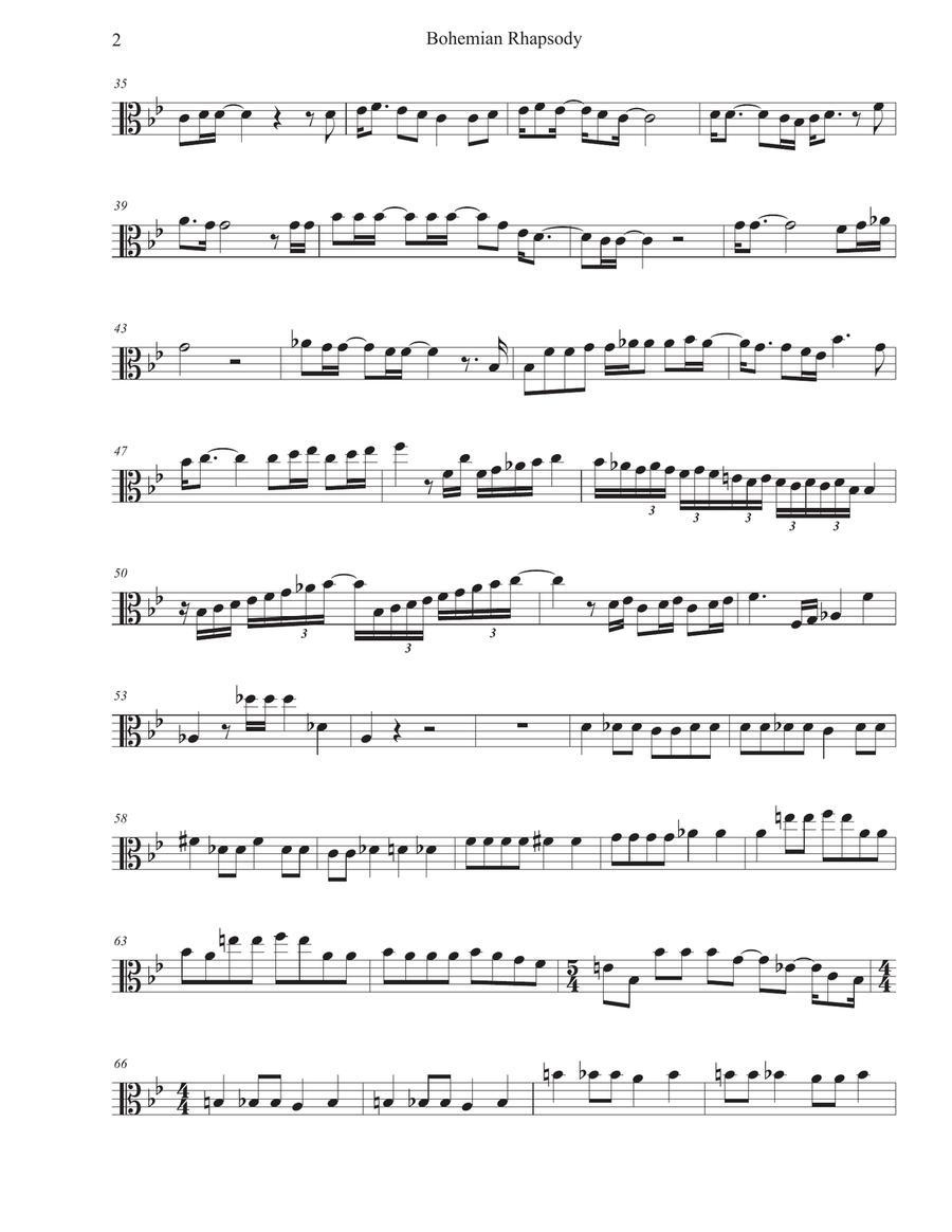 Bohemian Rhapsody Viola Solo scores gallery preview page 2