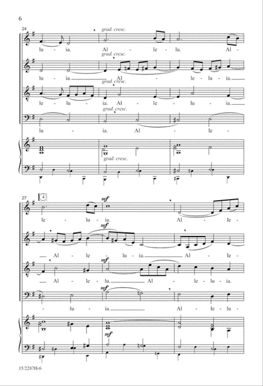 A Gentle Alleluia 4-Part scores gallery preview page 6