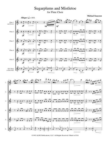 Sugarplums and Mistletoe for Flute Choir