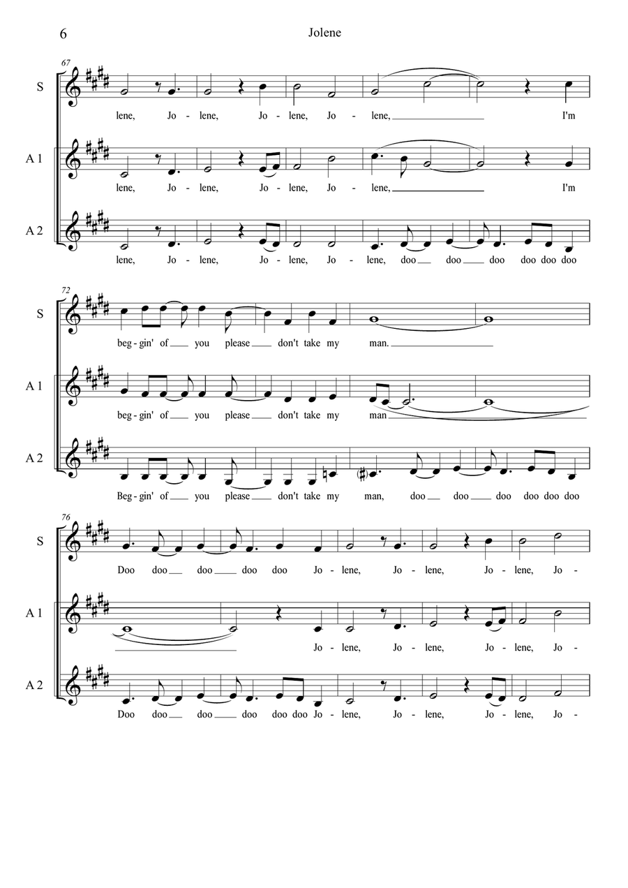 Jolene A Cappella scores gallery preview page 6