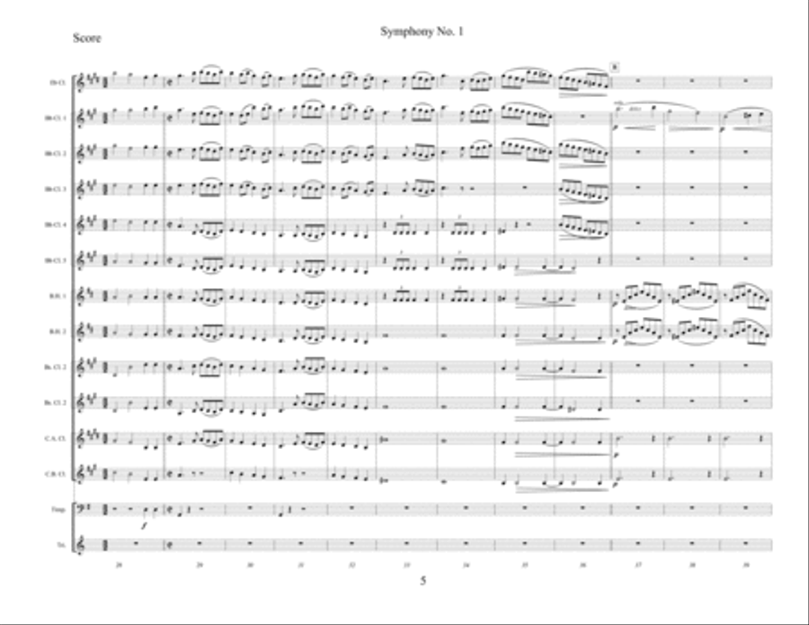 Symphony No. 1, Finale Symphony No. 1, Finale Clarinet Choir scores gallery preview page 4