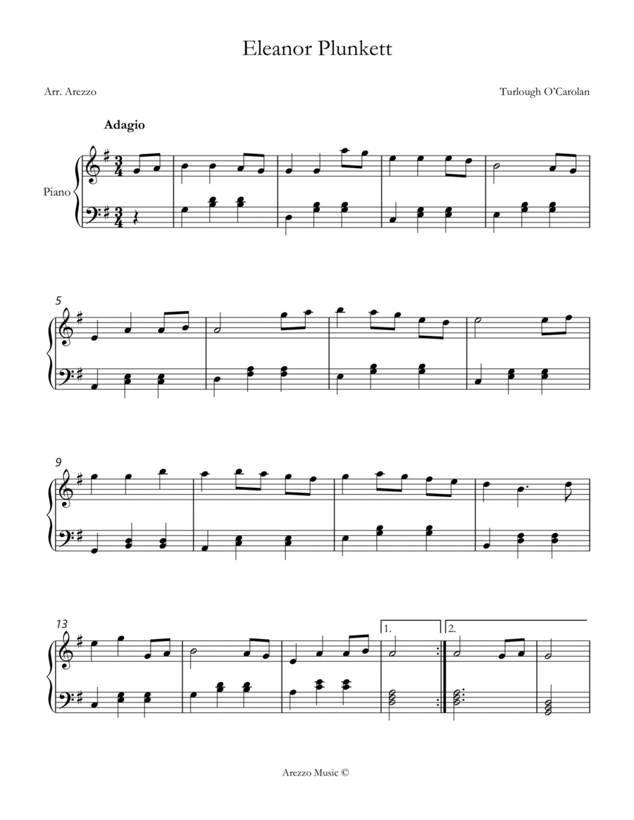 eleanor plunkett waltz Easy Piano Sheet Music Chamber Music scores gallery preview page 1