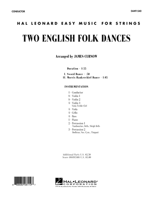 Two English Folk Dances - Conductor Score (Full Score)
