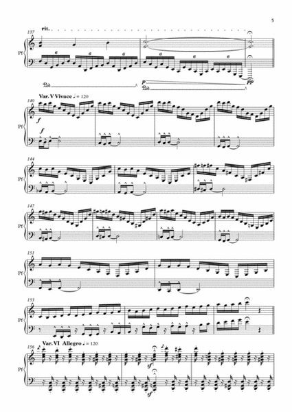 Variations for piano on a valzer by Diabelli Piano Solo - Digital Sheet Music