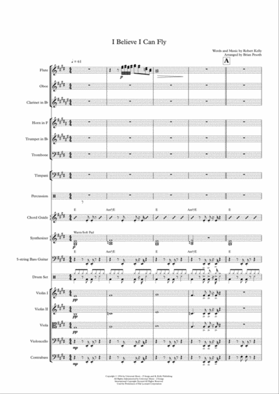 I Believe I Can Fly Large Ensemble scores gallery preview page 1