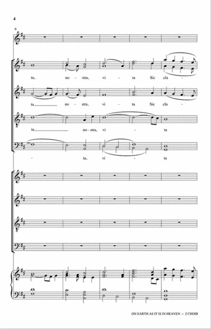 On Earth As It Is In Heaven 4-Part scores gallery preview page 3