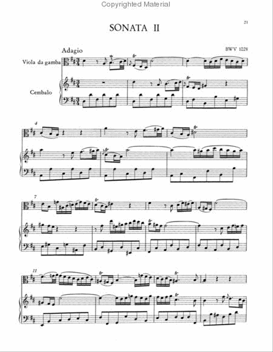 Sonatas for Viola da gamba (Cello) and Harpsichord BWV 1027-1029 [incl. CD] Cello scores gallery preview page 3