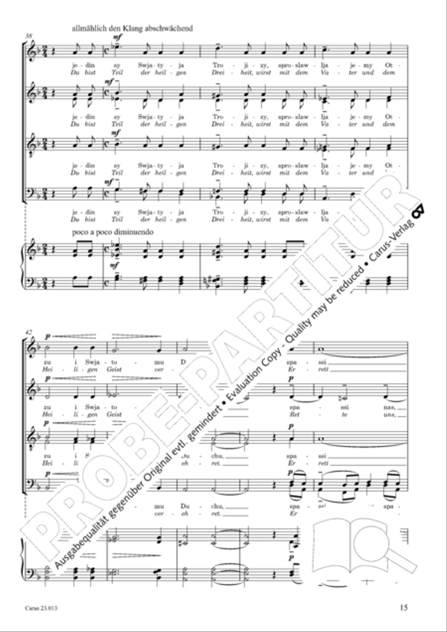 Liturgy of St. John Chrysostom op. 31 for mixed choir a cappella (Chrysostomos-Liturgie op. 31 fur Chor a cappella mit singbarem deutschem Text) A Cappella scores gallery preview page 37