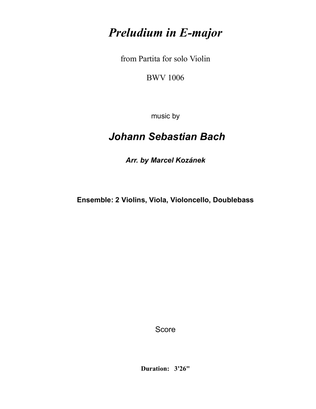 Bach Preludium / Preludio in E major