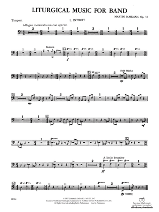 Liturgical Music for Band, Op. 33: Timpani