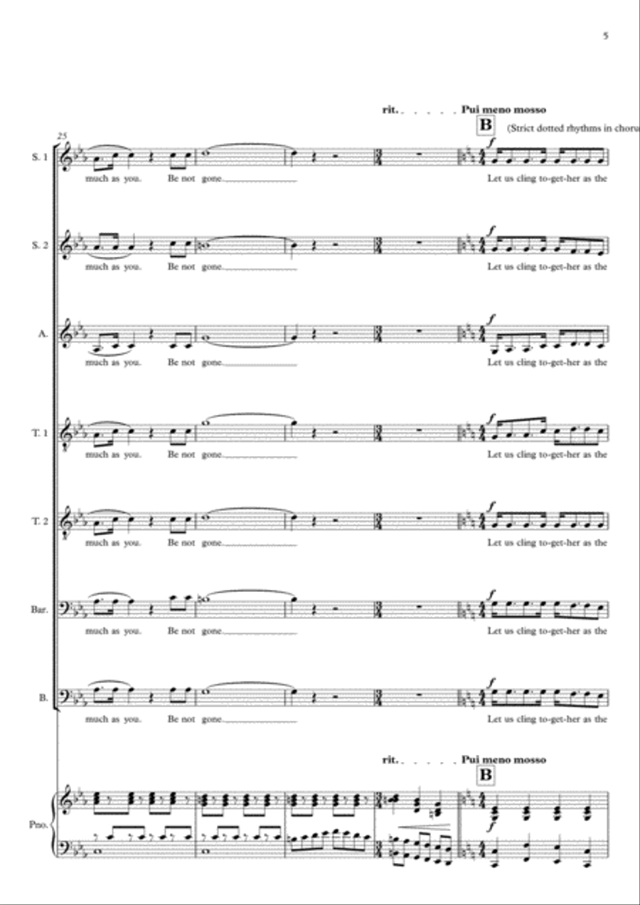 Teo Torriatte (let Us Cling Together) 4-Part scores gallery preview page 5