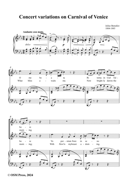 J. Benedict-Concert variations on Carnival of Venice,in E flat Major