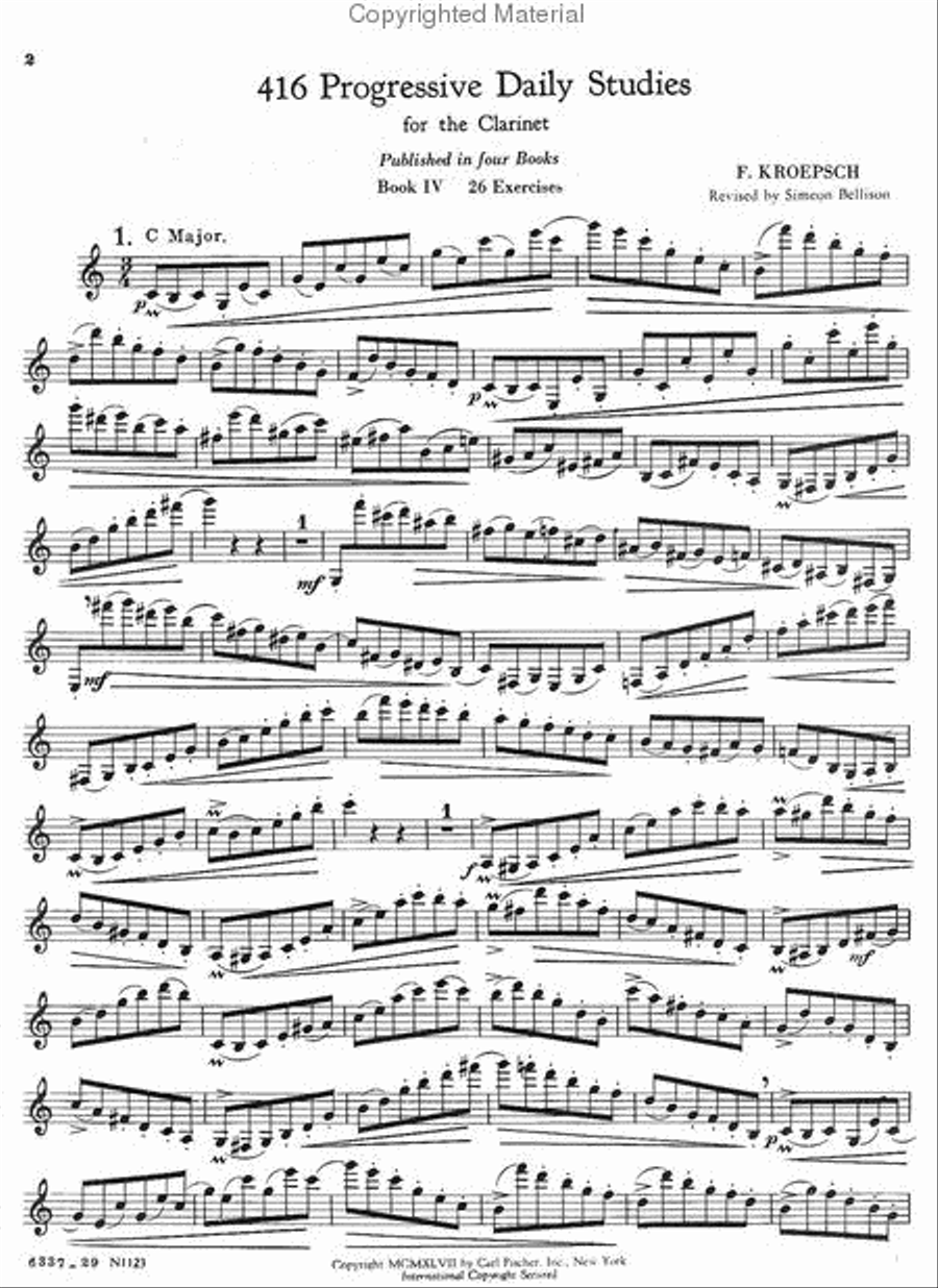 416 Progressive Daily Studies For the Clarinet B-Flat Clarinet scores gallery preview page 2
