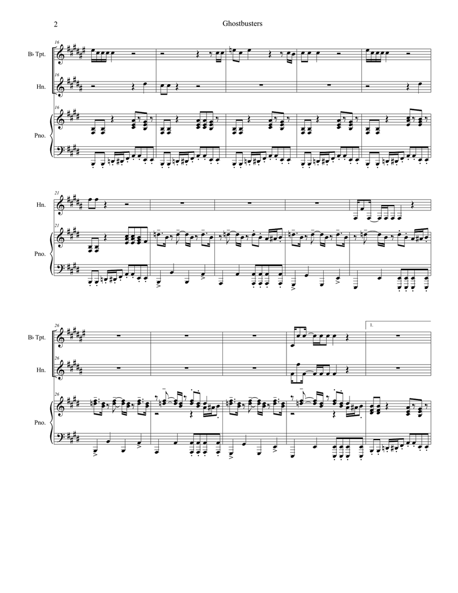 Ghostbusters Brass Duet scores gallery preview page 2