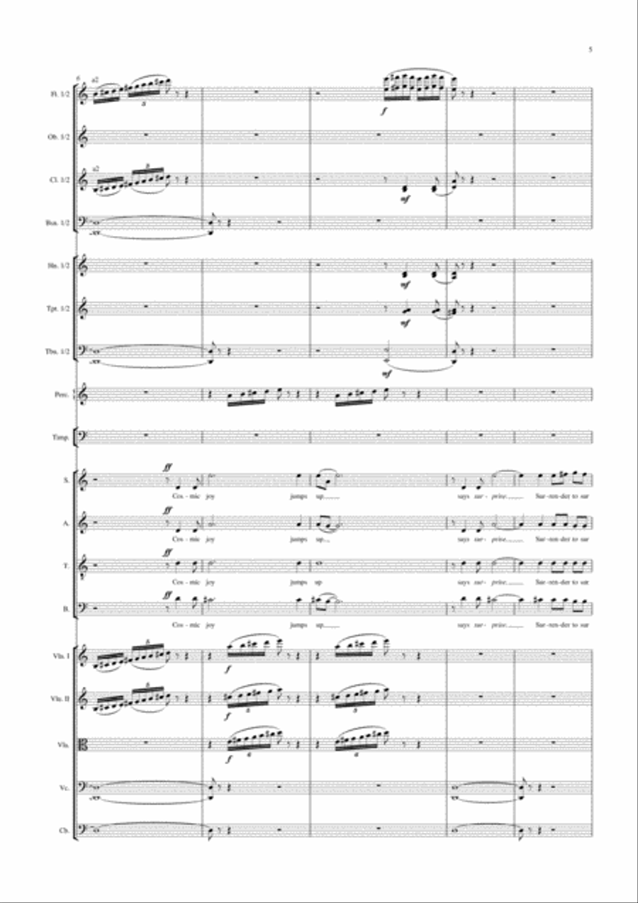 Carson Cooma: Just Now for SATB chorus and orchestra, score 4-Part scores gallery preview page 5
