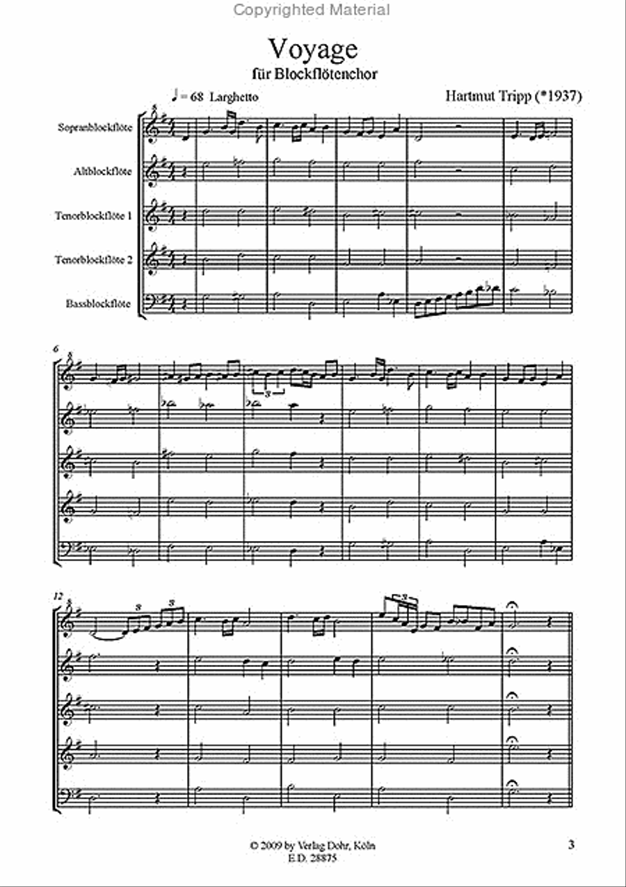 Voyage für Blockflötenchor (2008) Score scores gallery preview page 2