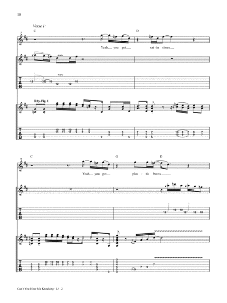 Can't You Hear Me Knocking Guitar Tablature scores gallery preview page 2