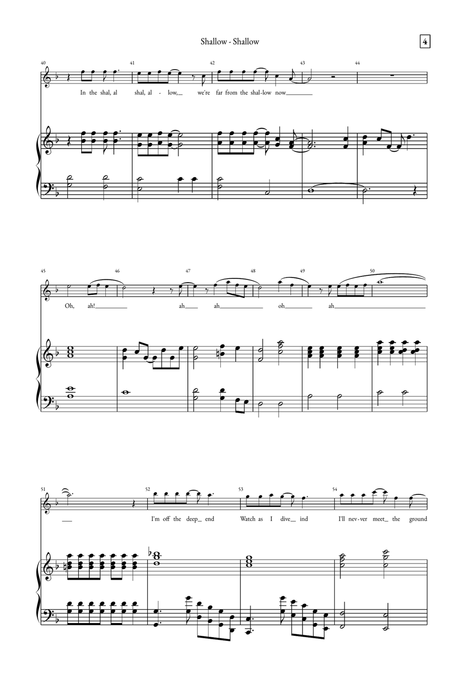 Shallow A Cappella scores gallery preview page 4
