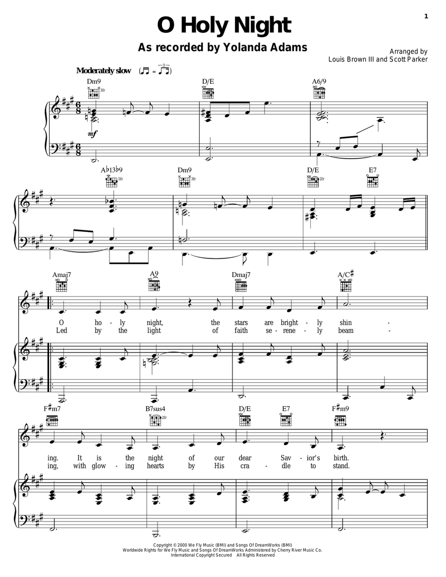 O Holy Night O Holy Night Piano, Vocal, Guitar scores gallery preview page 1