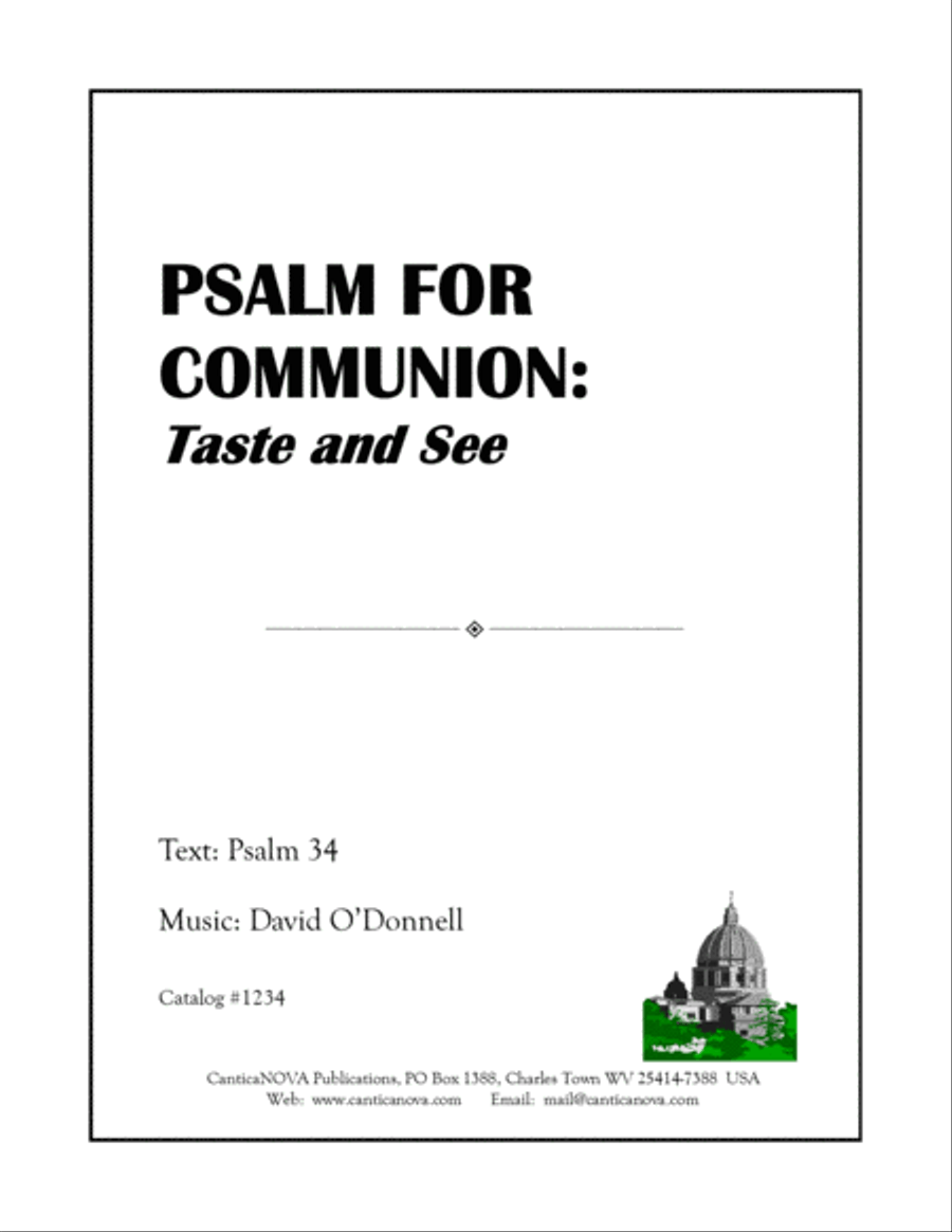 Psalm for Communion: Taste and See 4-Part scores gallery preview page 1