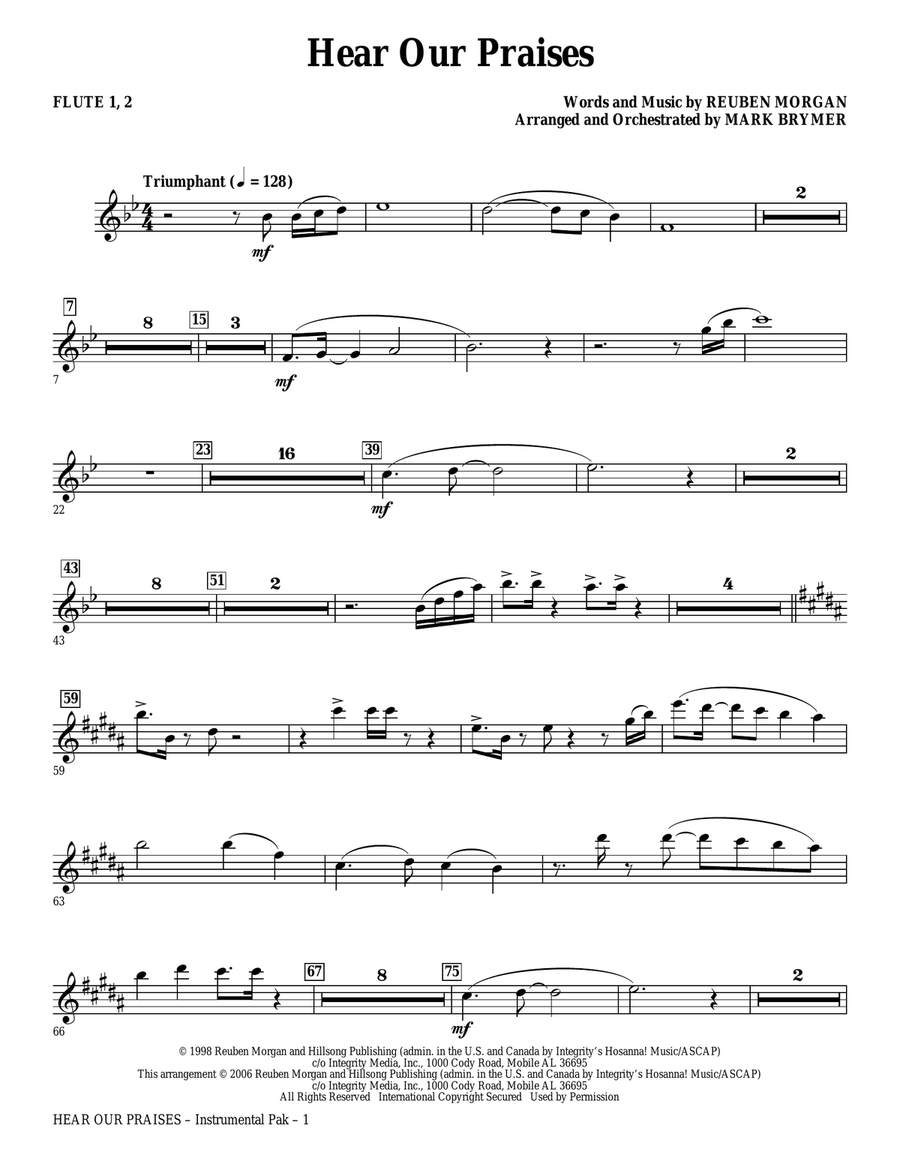 Hear Our Praises (arr. Mark Brymer) - Flute 1,2