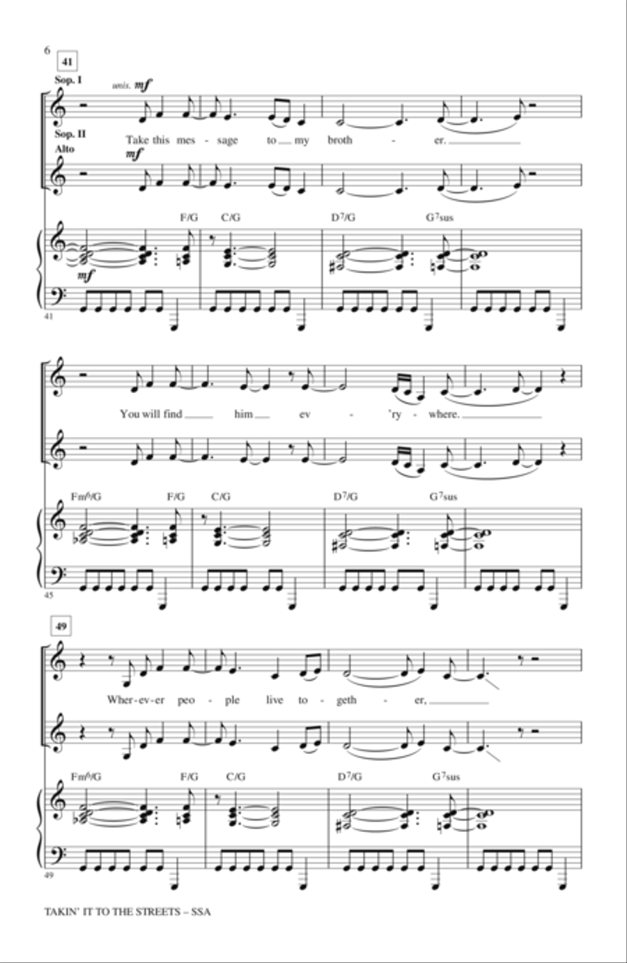 Takin' It To The Streets Takin' It To The Streets SSA scores gallery preview page 5