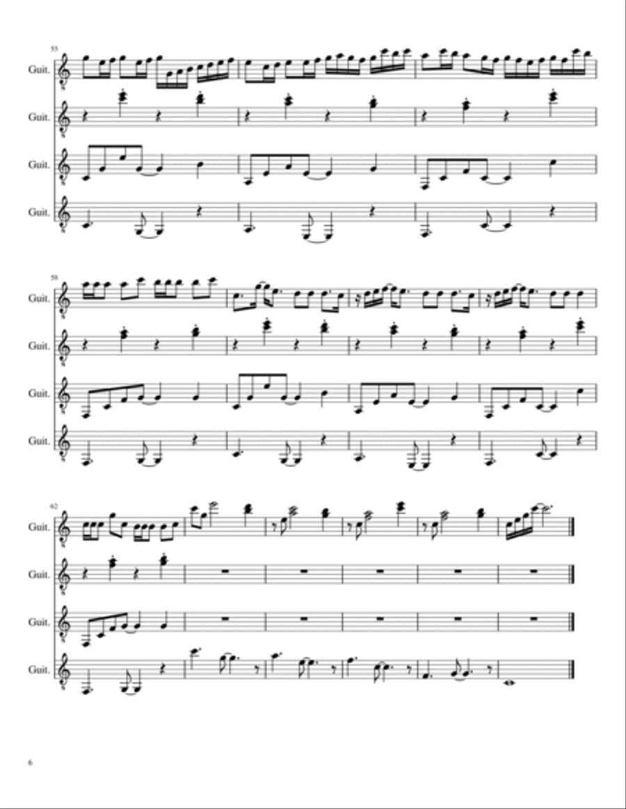 Memories Guitar Ensemble scores gallery preview page 6