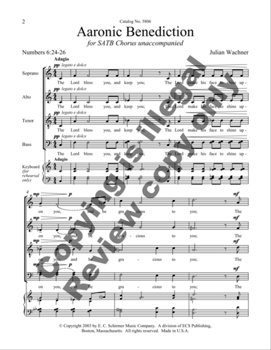 Aaronic Benediction 4-Part scores gallery preview page 4