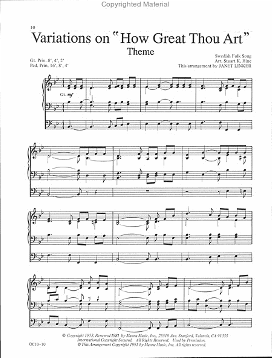 How Great Thou Art - organ solo collection Organ scores gallery preview page 6