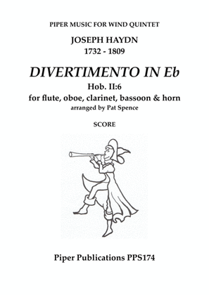 Book cover for HAYDN DIVERTIMENTO IN Eb arranged for wind quintet