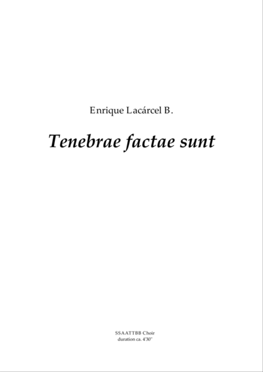Tenebrae factae sunt 4-Part scores gallery preview page 1