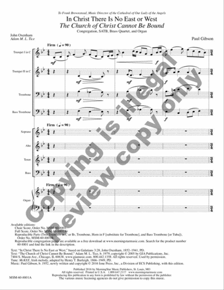 In Christ There Is No East or West (Full Score) Choir scores gallery preview page 11