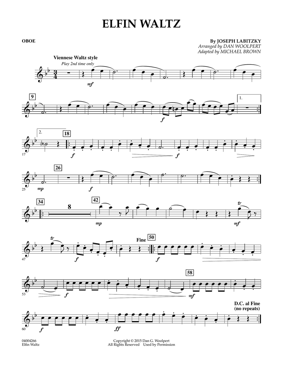 Elfin Waltz - Oboe Concert Band scores gallery preview page 1
