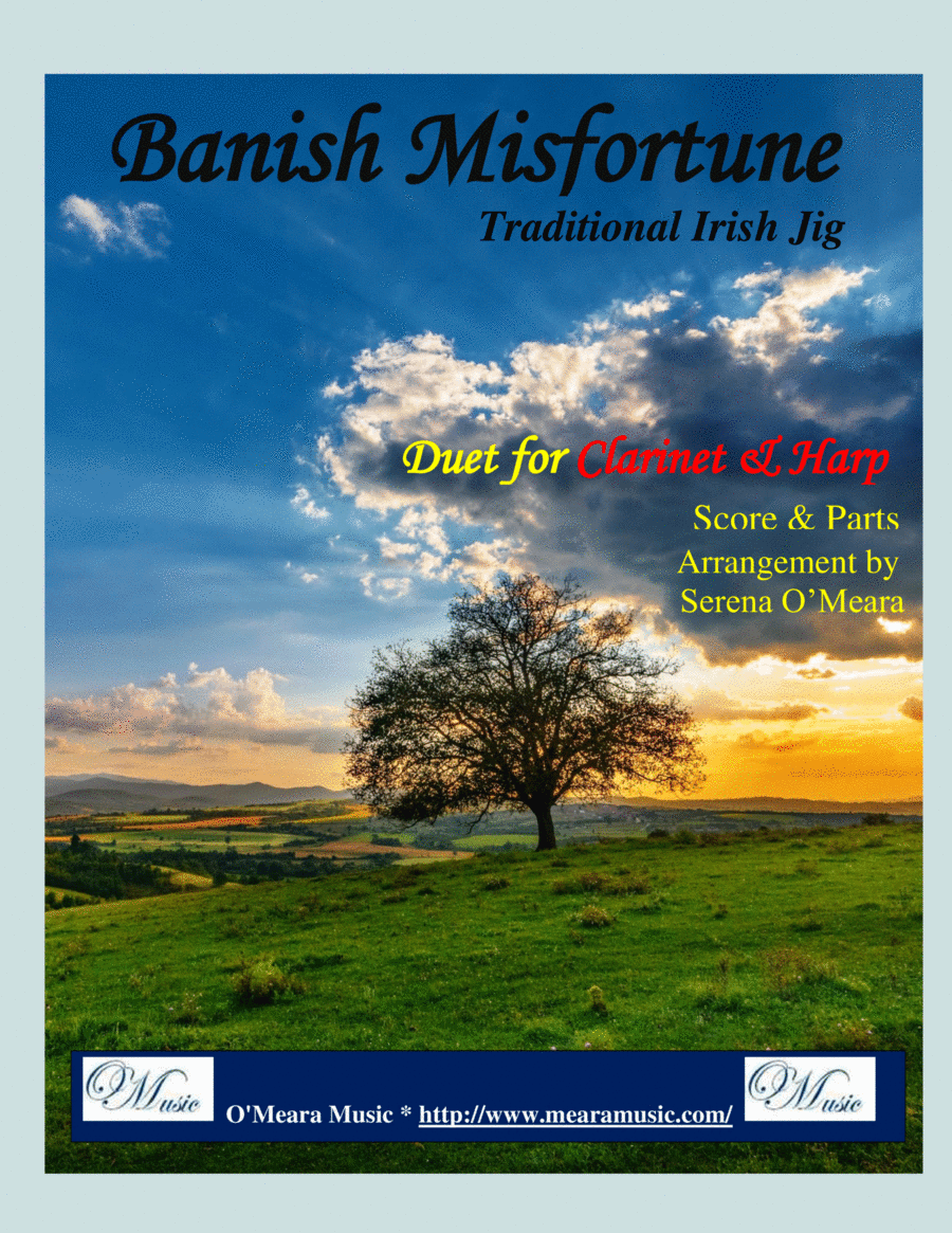 Banish Misfortune for Bb Clarinet & Harp B-Flat Clarinet scores gallery preview page 1