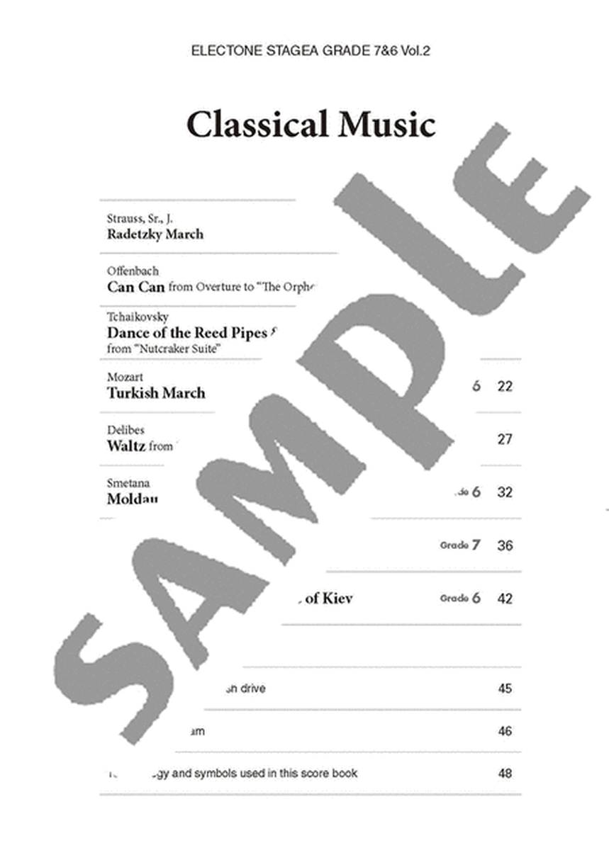Electone STAGEA GRADE 7 & 6 Vol.2 Classical Music(+USB)/English Version