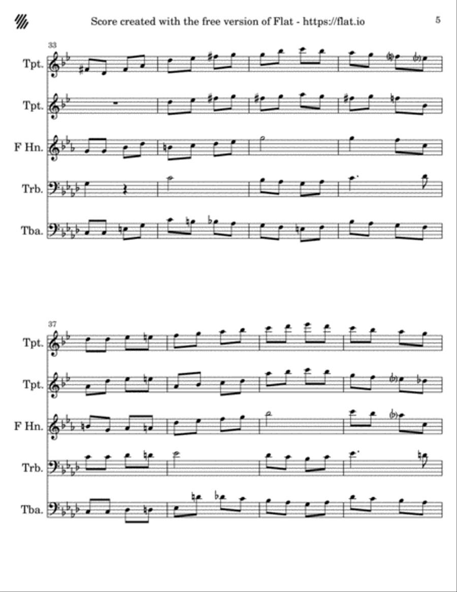 O Salutaris Hostia O Salutaris Hostia Brass Ensemble scores gallery preview page 5