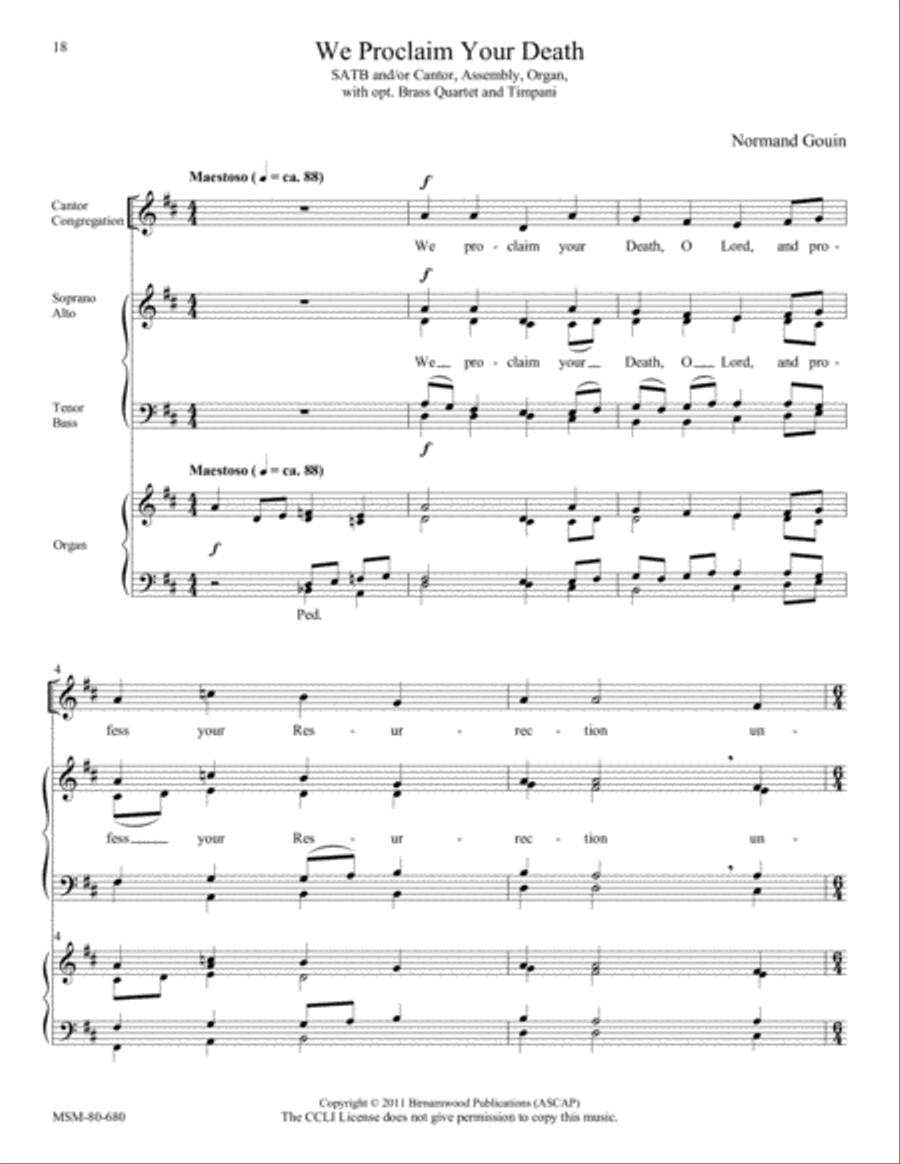 Mass of Saints Peter and Paul: Eucharistic Acclamations 4-Part scores gallery preview page 5