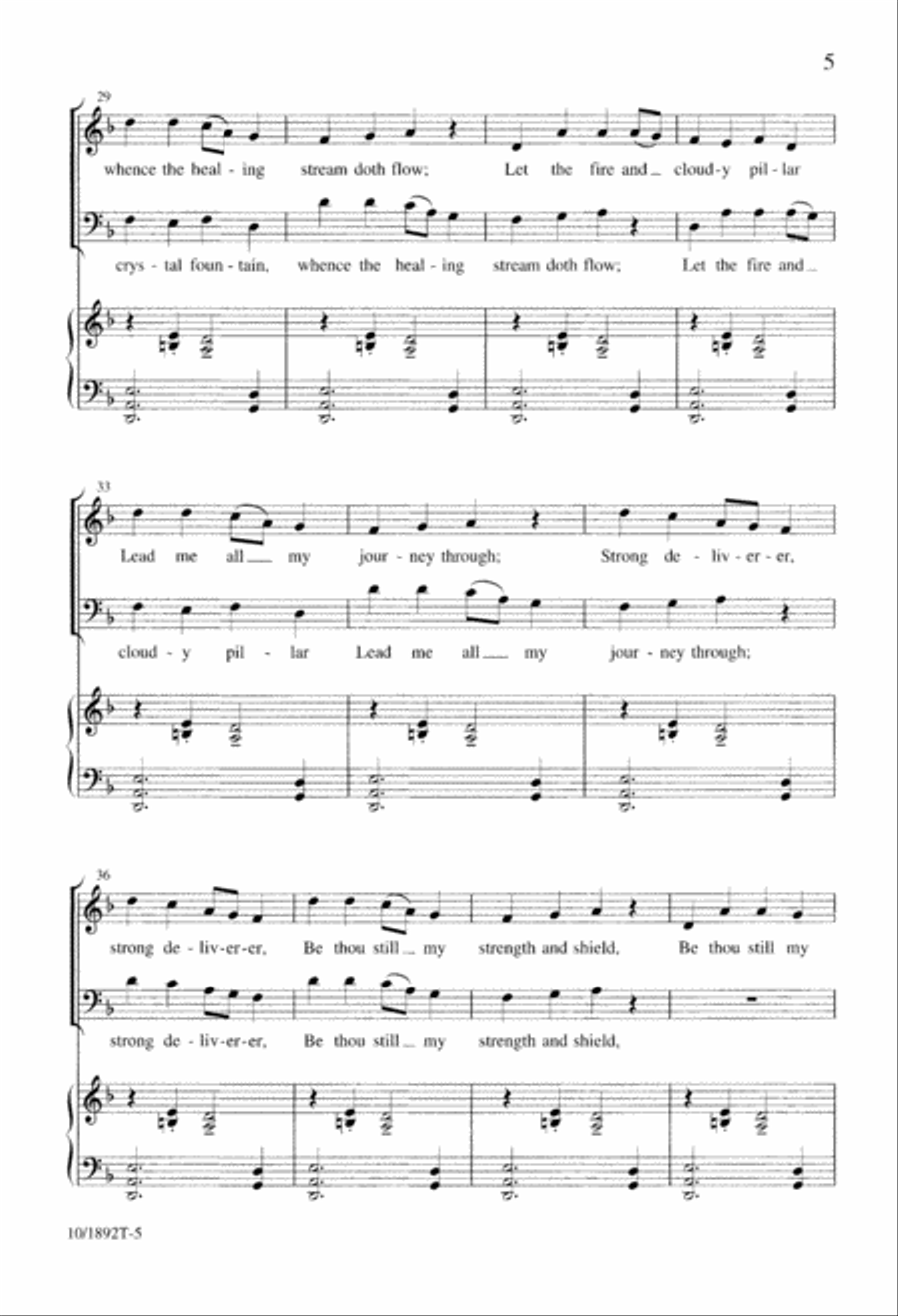 Guide Me, O Thou Great Jehovah 3-Part scores gallery preview page 5