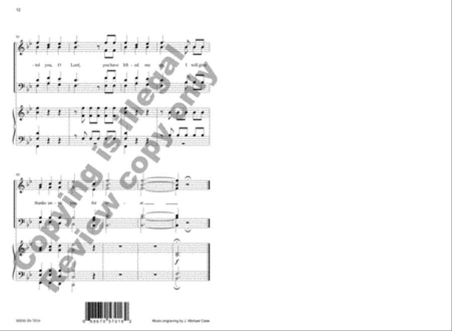 I Will Extol You, O Lord (Choral Score) image number null