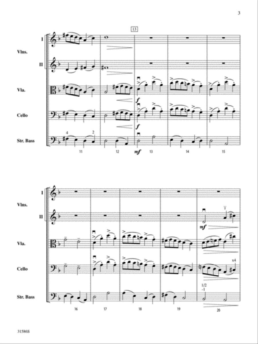 Commemorative Overture String Orchestra scores gallery preview page 3