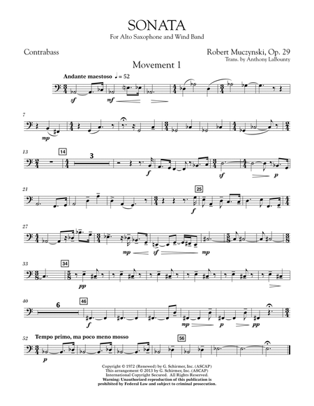 Sonata for Alto Saxophone, Op. 29 - Contrabass