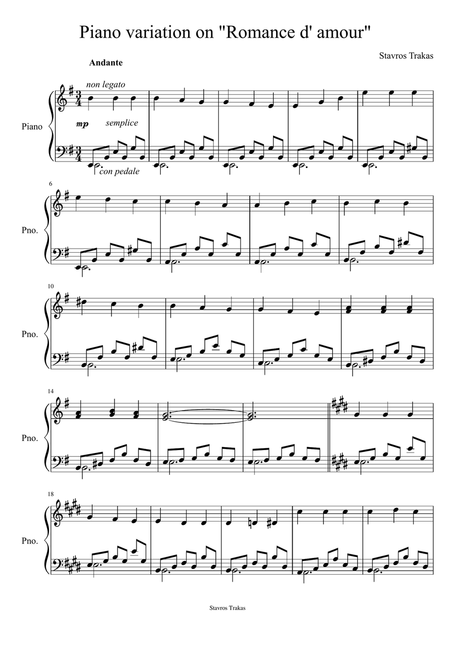 Piano variation on 