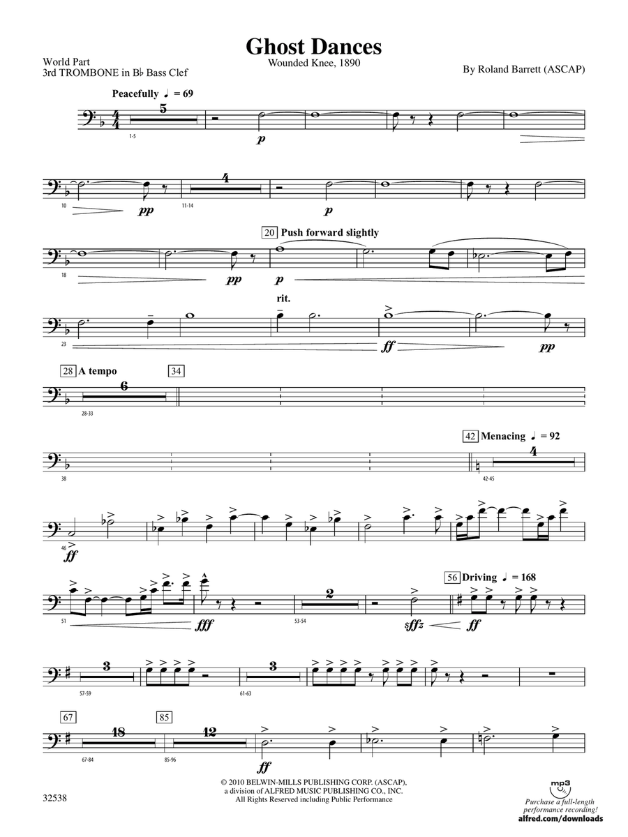 Ghost Dances: (World Part) 3rd B-flat Trombone B.C.