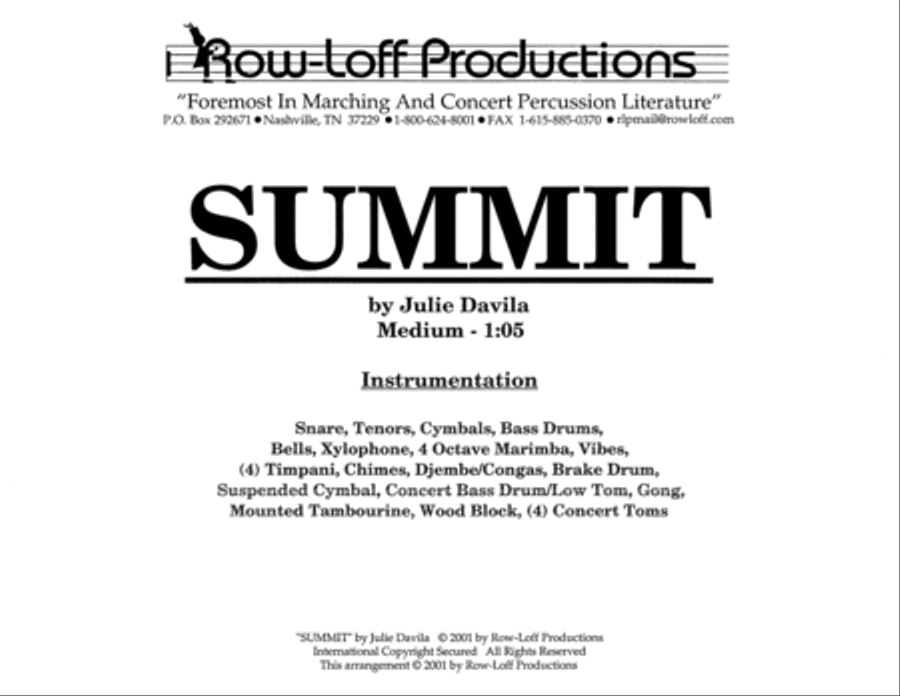 Summit w/Tutor Tracks Percussion Ensemble scores gallery preview page 2