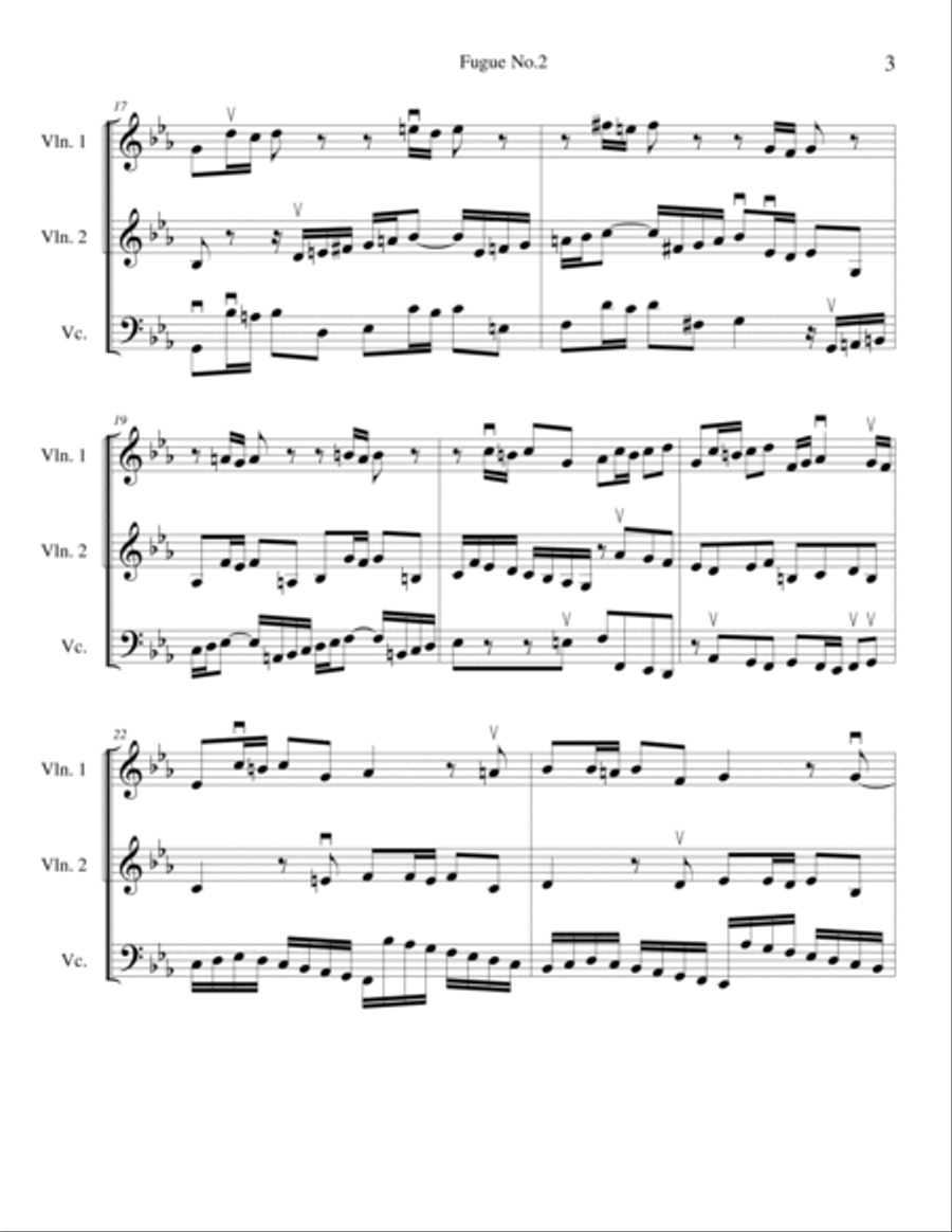 Fugue No. 2 String Trio scores gallery preview page 3