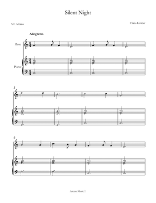 franz gruber silent night sheet music for flute and piano
