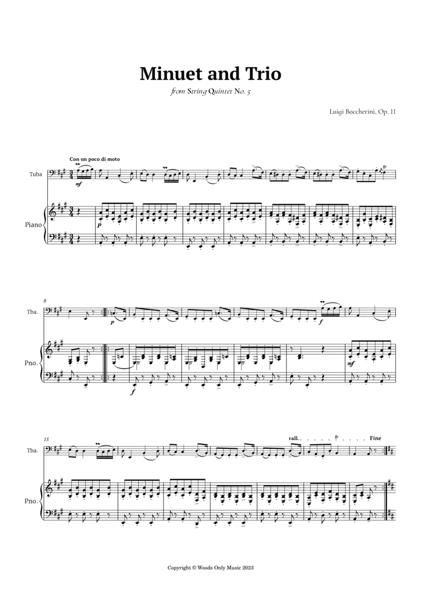Minuet by Boccherini for Tuba and Piano image number null